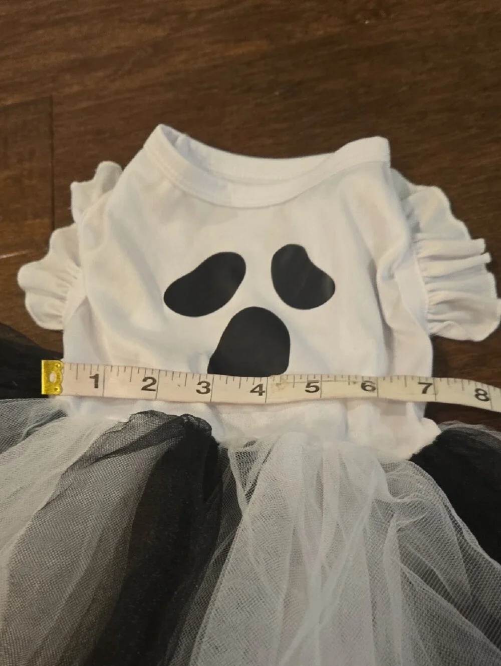 White & Black Ghost Tutu Dog Costume - Cute Pet Halloween Dress